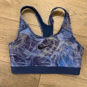 Nike Blue and Black Patterned Sports Bra
